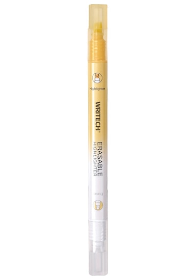 Wrıtech W-822 Silinebilir Fosforlu Kalem Pastel Gınko Sarı - 12'li Kutu Beyaz - Gümüş