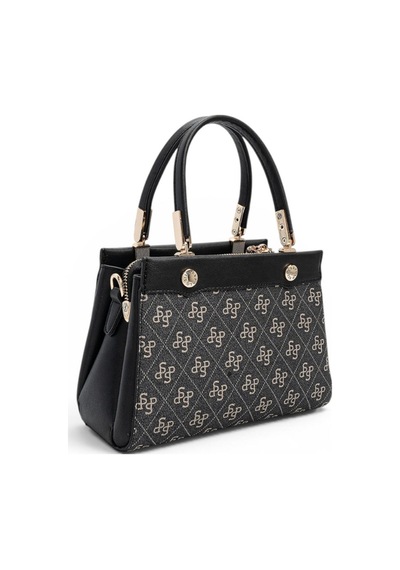 Silver & Polo Silver Polo Füme - Siyah Monogram Kadın El Çantası Sp1292