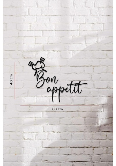 Tr Bon Appetit Yazılı Dekoratif Ahşap Tablo Genel