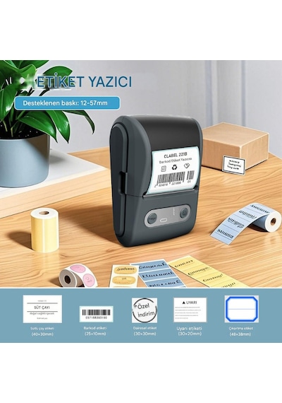 Mpı P1 Termal Yazıcı Etiket Yazıcısı Kablosuz Mini Taşınabilir Bluetooth, Usb Şarjlı, Android, Apple Uyumlu iOS