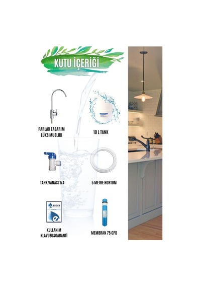 5 Filtreli 10 L Pompalı Beyaz Kapalı Oval Kasa Su Arıtma Cihazı