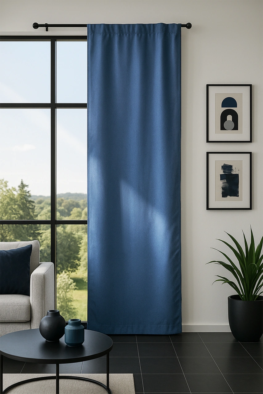 Diego Blackout Fon Perde Mavi 140x270 Mavi