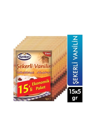 Kenton Şekerli Vanilin 5 G X 15'li Paket 12'li Paket