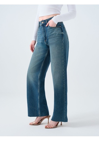 LOFT Wide Leg Regular Fit Kadın Pantolon Lf2039814 Q1.v1 Denim