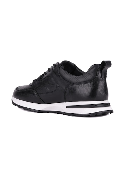 Shoetyle - Siyah Hakiki Deri Bağcıklı Erkek Sneaker 115-k511-1329 Siyah
