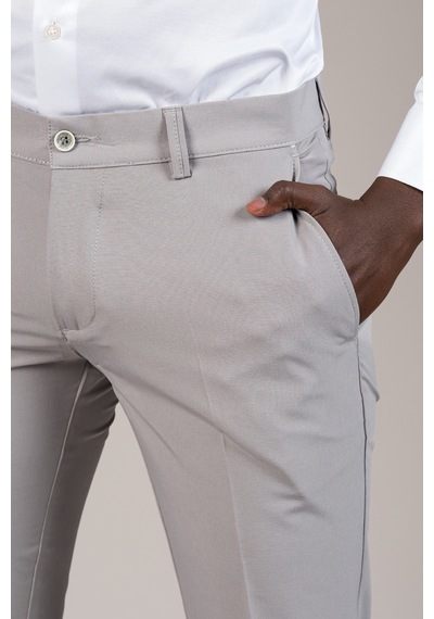 Notra Slimfit Pamuklu Full Likralı Esnek Yazlık Kumaş Pantolon gri