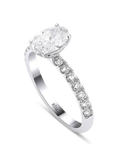 1.50 Karat Oval Tektaş Laboratuvar Pırlanta Yüzük - Hrd Sertifikalı Altın