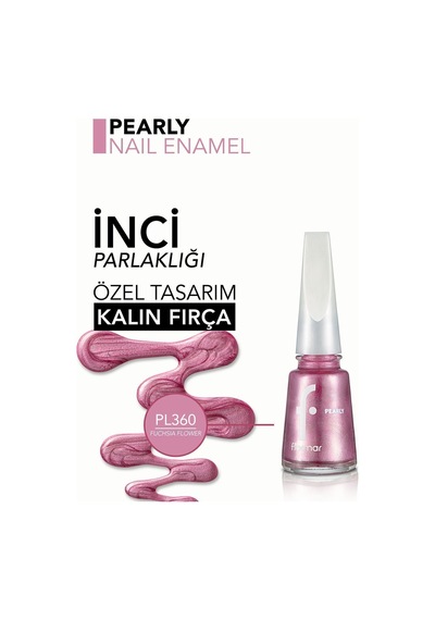 Flormar Sedefli Parlak Oje (MOR) - Pearly Nail Enamel - Pl360 Fuchsia Flower - 8682536035460