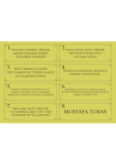 Altın Parçacıklı Tesbih Erkek Hediye Sertifikalı Özel İsim Yeşil