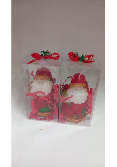 Noel Baba Mum 2 Adet Açık Kırmızı