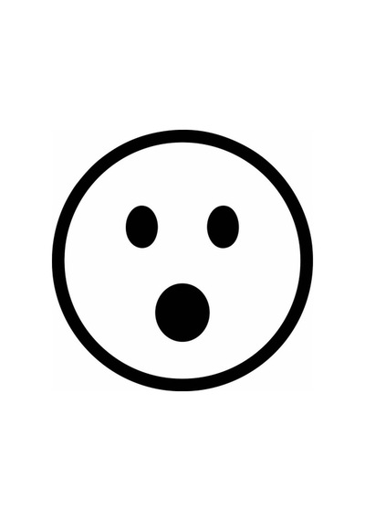 Şaşıran Emoji Araba Sticker Siyah 16x16 Cm