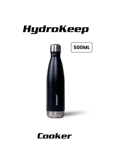 Cooker Hydrokeep 500 Ml Paslanmaz Çelik Şişe Termos Ckr2071 Siyah