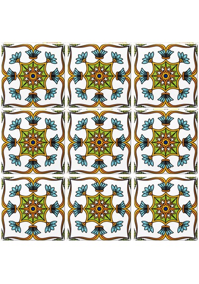 Can Seramik – 10x10 Cm. Cç-94 Kütahya Çini Karo 5'li 1 Paket