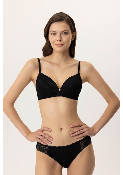 Pierre Cardin Lingerie Paris Boş Kap Regular Sütyen Takım Siyah