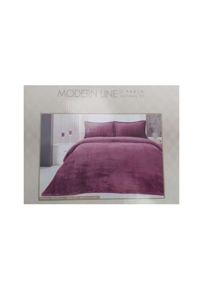 Merinos Modern Line 2 Parça Battaniye Seti - Cherry