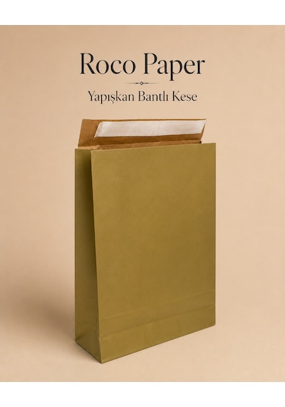 Yapışkan Bantlı Kraft Kese Kağıdı, Altın Renk, 30x40x10 Cm - 24'lü Paket, Hediye Ve Kargo Zarfı