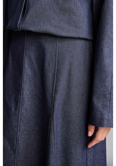 Defacto Regular Fit Jean Görünümlü Panel Detaylı Maxi Etek I4074ax26aunv42 Lacivert-nv42