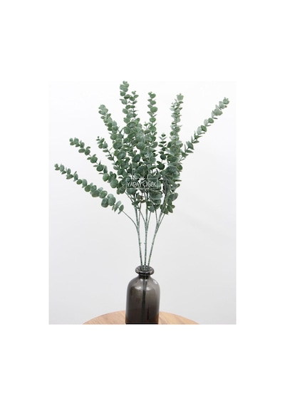 Yapay Retro Pastel Okaliptus Dalı 88 Cm Pudrali-yesil