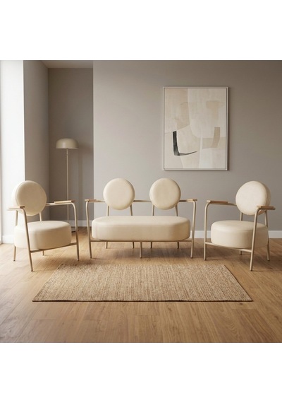 Venüs 2+1+1 Deri Ofis & Büro İş Yeri Bekleme Koltuğu Takımı Cappuccino Metal İskelet - Krem Venüs 2+1+1 Deri Ofis & Büro İş Yeri Bekleme Koltuğu Takımı Cappuccino Metal İskelet - Krem