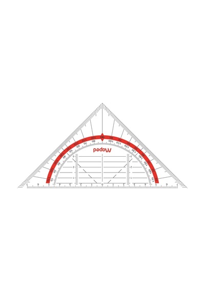 Helit M028600 Gönye Geo-flex, 16 Cm, Şeffaf