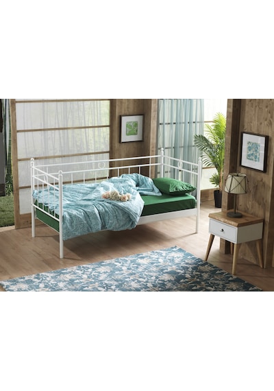 Bedliga Alpas Daybed Ferforje Metal Tek Kişilik Karyola 90X200