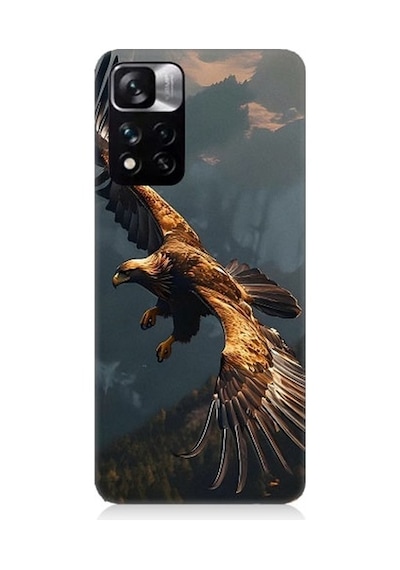 Xiaomi Redmi Note 11 Pro Uyumlu Uçan Kara Kartal Desenli Silikon Kılıf