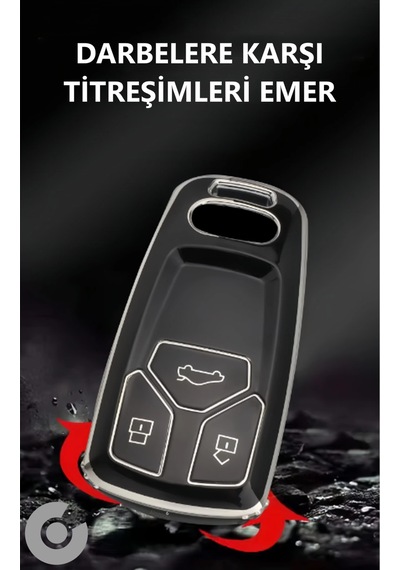 Audi A6 A5 A4 Q7 Q5 S4 S5 S7 B9 A4l 4m 8w Tt Tts Rs 8s Tpu Anahtar Kılıfı Beyaz Gümüş