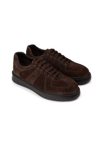 Deery Erkek Kahverengi Hakiki Süet Sneaker Ayakkabı - 02017mkhvp01 Kahverengi