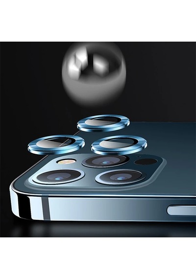Usams Apple iPhone Uyumlu 12 Pro 3d Metal Çerçeveli Kamera Lens Koruyucu- 5775