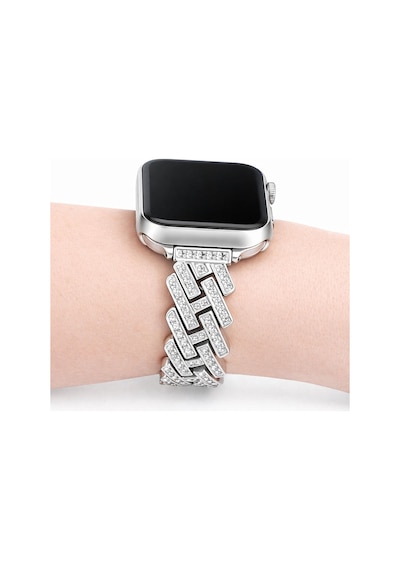 Apple Uyumlu Watch  44/45/46/49mm Kordon Taşlı İnce Metal Kordon 103 2/3/4/5/6/se/7/8/9/10/11/ultra