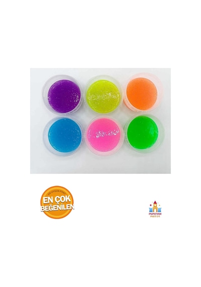 5li Simli Kutulu Hazır Slime Seti - 6 Renk 135 Gr Pembe