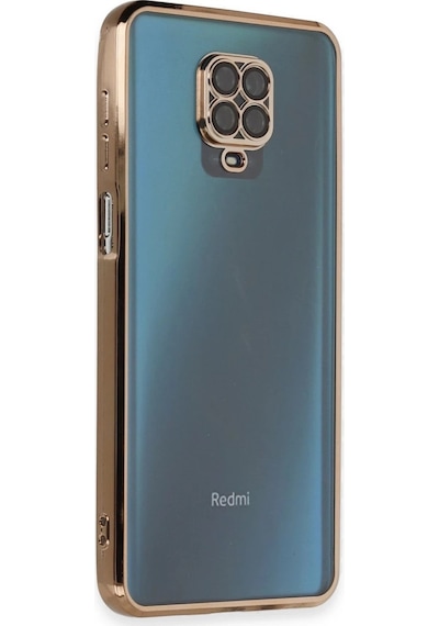 Xiaomi Redmi Note 9 Pro Kılıf Razer Lensli Silikon - Gold Düz Renkli