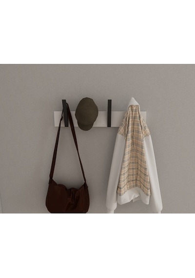 Hepsi3boyutlu Modern Duvar & Kapı Kanca Askılık - 4 Adet Siyah Kanca Askılık - Model No : 4 Siyah