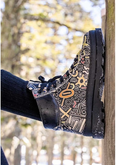 Kadın Vegan Deri Siyah Bot - Good Fortune - Black Tasarım Multicolor