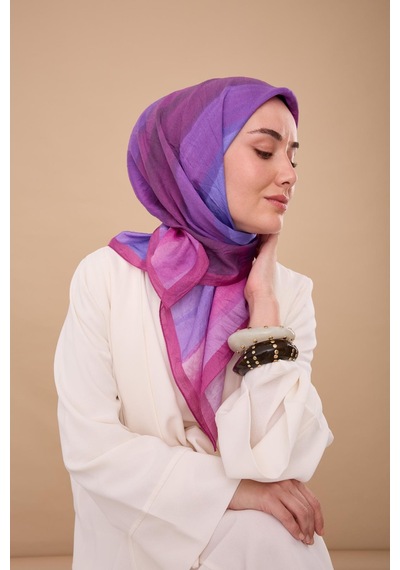 Silk Home Olinda İpek Eşarp 47005-09 Fuşya, Mor, Mavi, Violet