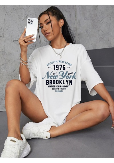 Noıssey Urban Pop Graphic Kadın Tişört Koleksiyonukod 5189 Beyaz