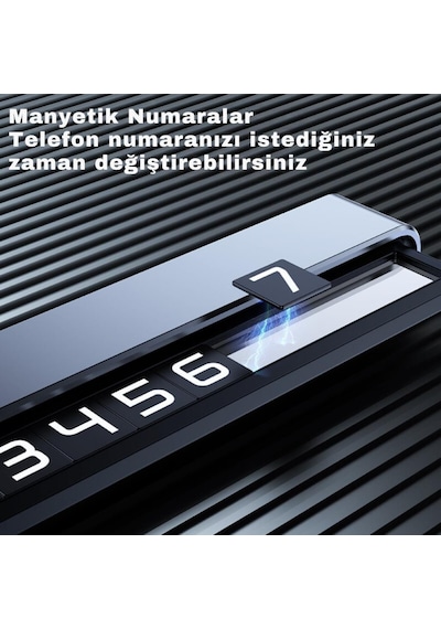 Polham Metal Premium Araç İçi Geçici Park İçin Telefon Numaratörü, Gizlenebilir Araç Numaratörü