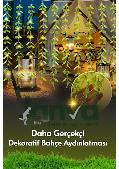 Dekoratif Yapraklı Led Işık 3x1 Metre 180 Led 220v Fişli 3 Modlu Ambiyans Aydınlatma Süs & Dekor Led Günışığı
