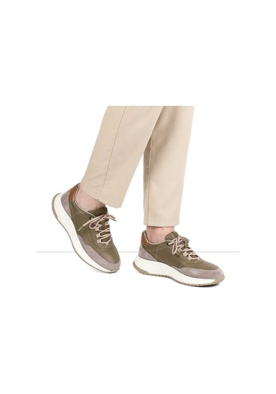Erkek Haki Vizon Süet Deri Sneaker