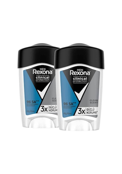 Men Clinical Protection Erkek Stick Deodorant Clean Scent 3x Güçlü Koruma 45 Ml X2