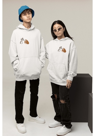 Leydi Ve Sokak Köpeği Sevgili/çift/arkadaşlık 2'li Kapşonlu Sweatshirt Seti 001