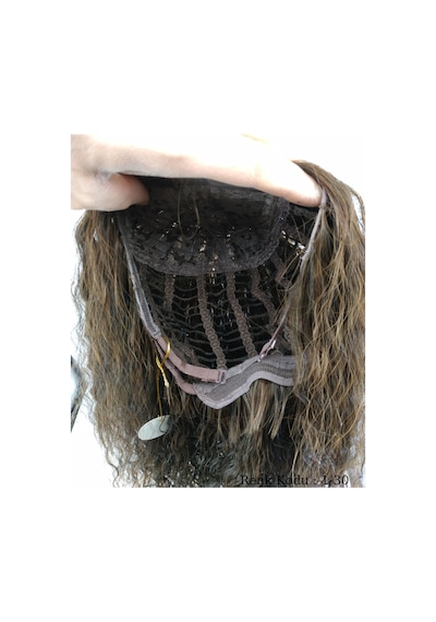 Peruk Ankara Fiber Sentetik Afro Su Dalgası Peruk Kahve Bakır Ombre No-1-30