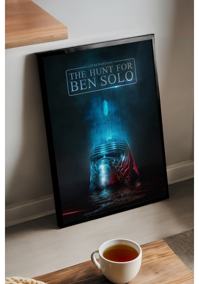 Hunt For Ben Solo Siyah Ahşap Çerçeveli Poster, Film Duvar Tablosu