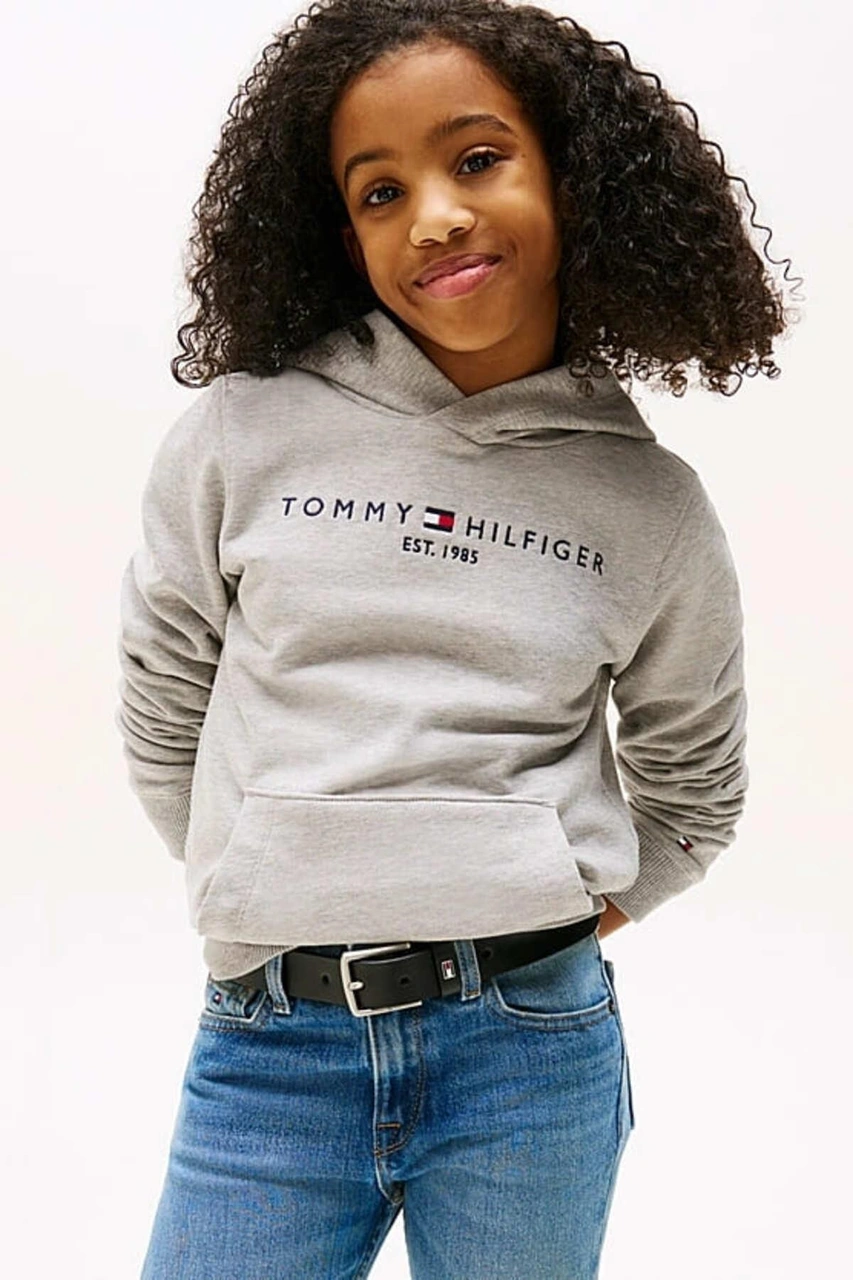 Tommy Hilfiger Unisex Çocuk Th Essential Hoodie Kapüşonlu Sweatshirt - Gri-10982 Light Grey Heather Tommy Hilfiger Unisex Çocuk Th Essential Hoodie Kapüşonlu Sweatshirt - Gri-10982 Light Grey Heather