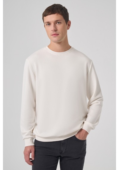 Morven Erkek Ekru Basic Bisiklet Yaka Sweatshirt 26ks063001454 Ekru