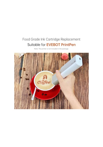 Evebot Mürekkep Kartuşu Printpen El Tipi Gıda Yazıcısı Mürekkep Değişimi 18ml Kapasite Taşınabilir Mini Kahve Latte Sanatı Dıy Desenleri Tasarımı - Kahve