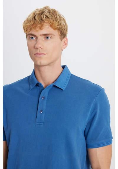 AC&Co / Altınyıldız Classics Erkek Indıgo %100 Pamuk Slim Fit Dar Kesim Polo Yaka Tişört İndigo