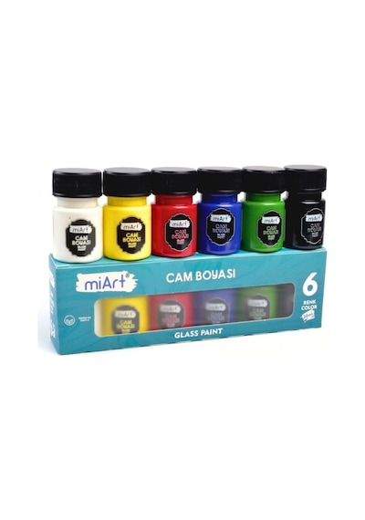 Miart Cam Boyası 6 Renk X 30 Ml Çok Renkli