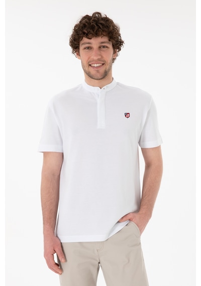 U.S. Polo Assn. Erkek Regular Fit Hakim Yaka Beyaz Basic Tişört 50305914-VR013 U.S. Polo Assn. Erkek Regular Fit Hakim Yaka Beyaz Basic Tişört 50305914-VR013