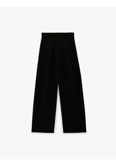 Koton Cepli Oversize Geniş Paça Baggy Kumaş Pantolon Siyah 6sak40066ek